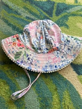Kids Floral Sun Hat - Pink Multicolor